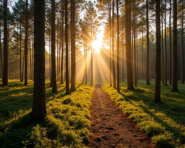 Forêt de pins exploitée durablement en France